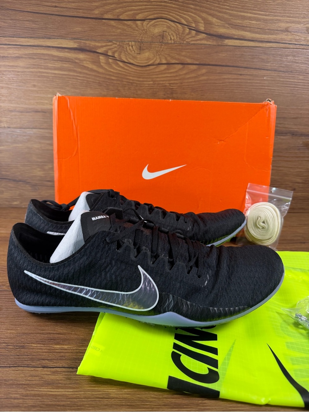 NIKE Zoom Mamba V Black/Indigo AJ1697 003 Men Size 12.5 Track Cleats NEW